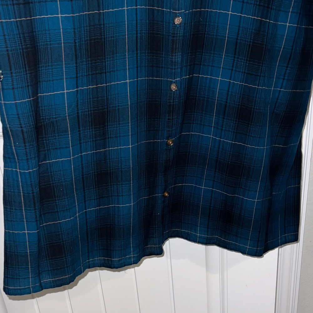 J. Jill Teal and Mustard Plaid Dress with Floral Accents - Picture 10 of 11